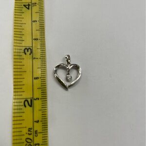 Small Diamond dangle Silver Heart Pendant